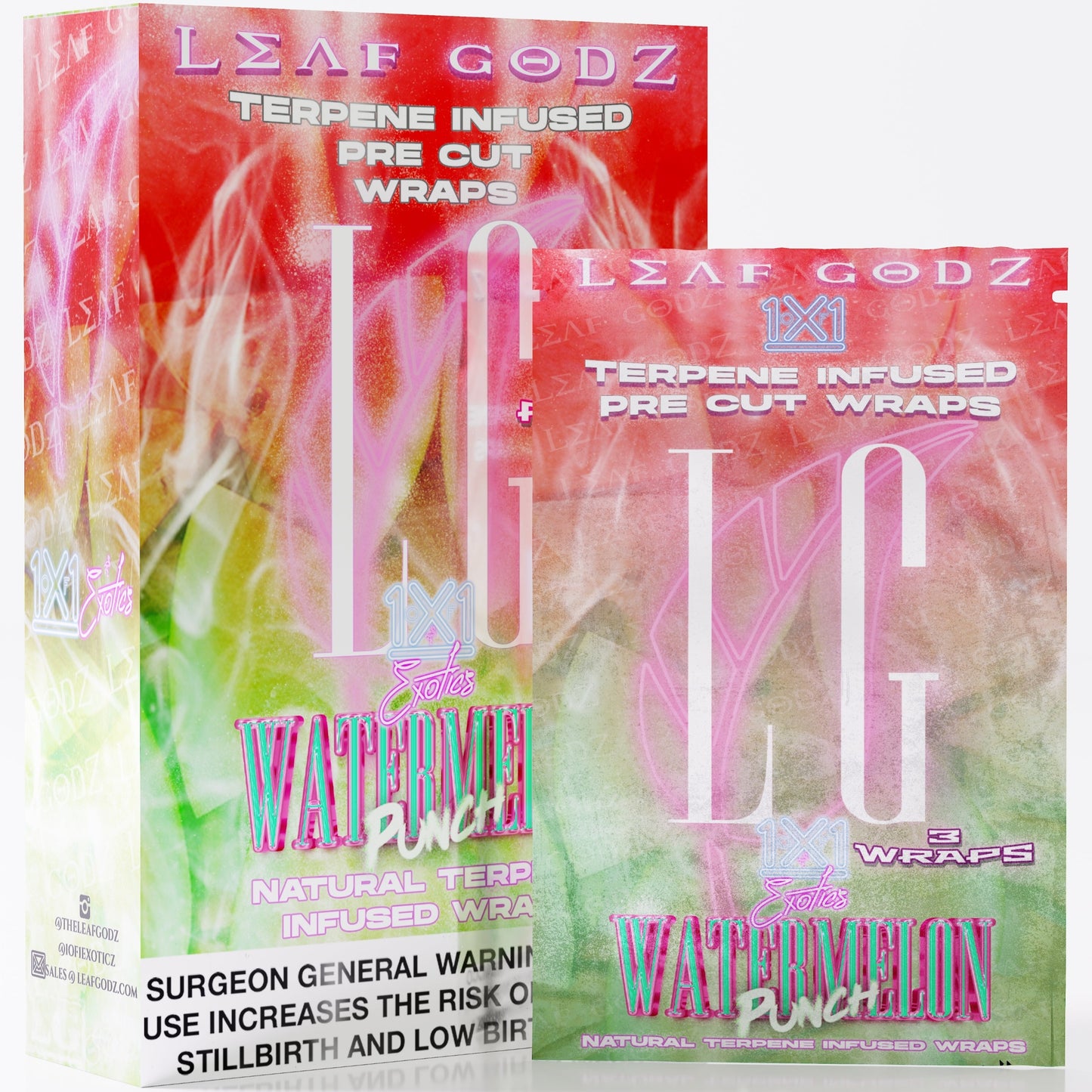 10 Pack Box Watermelon Punch Terpene Infused Leaf Wraps
